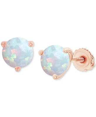 Lab-Grown Opal Round Solitaire Screw Back Stud Earrings (5/8 ct. t.w.)