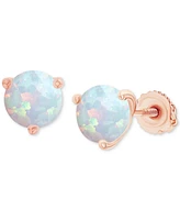 Lab-Grown Opal Round Solitaire Screw Back Stud Earrings (5/8 ct. t.w.)