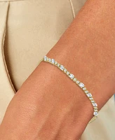 Cubic Zirconia Oval & Bezel Chain Link Bracelet