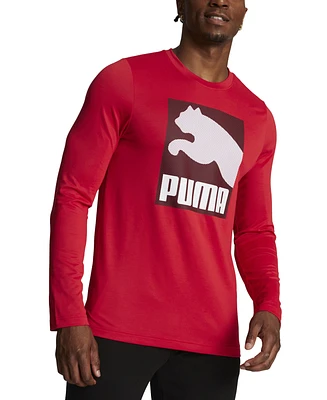 Puma Men's All Regular-Fit Logo Graphic Long-Sleeve T-Shirt
