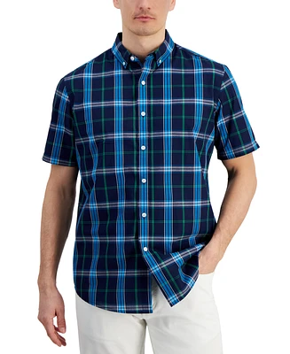 Club Room Men's Short Sleeve Printed Shirt, Created for Macy's