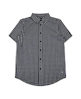 B by Brooks Brothers Big Boys Gingham Woven Short Sleeve Poplin Shirt