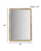 Ink+Ivy Nova Natural Rattan Rectangle Wall Mirror