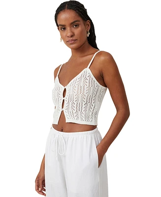 Cotton On Women's Summer Knit Mesh Cami Top