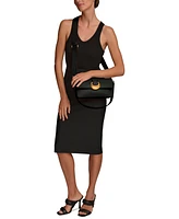 Donna Karan New York Valley Stream Leather Buckle Shoulder with Removable Strap