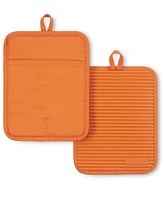 KitchenAid Ribbed Soft Silicone Pot Holder 2-Pack Set, 7" x 9"