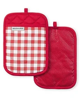 KitchenAid Gingham Pot Holder 2-Pack Set, 7" x 10"