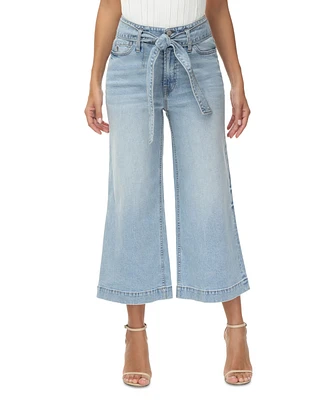 Frye Women's Belted High-Rise Cropped Wide-Leg Jeans