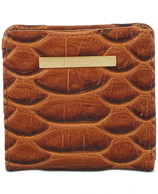 Brahmin Jane Honey Brown Saratoga Signature Mini Leather Wallet