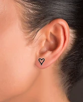 Black Spinel Open Heart Stud Earrings (1/3 ct. t.w.) in Sterling Silver