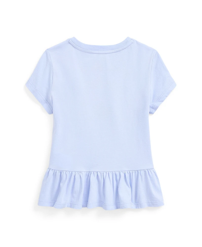 Polo Ralph Lauren Toddler and Little Girls Bear Cotton Jersey Peplum T-shirt