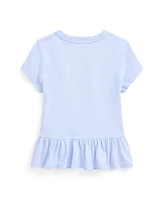 Polo Ralph Lauren Toddler and Little Girls Bear Cotton Jersey Peplum T-shirt