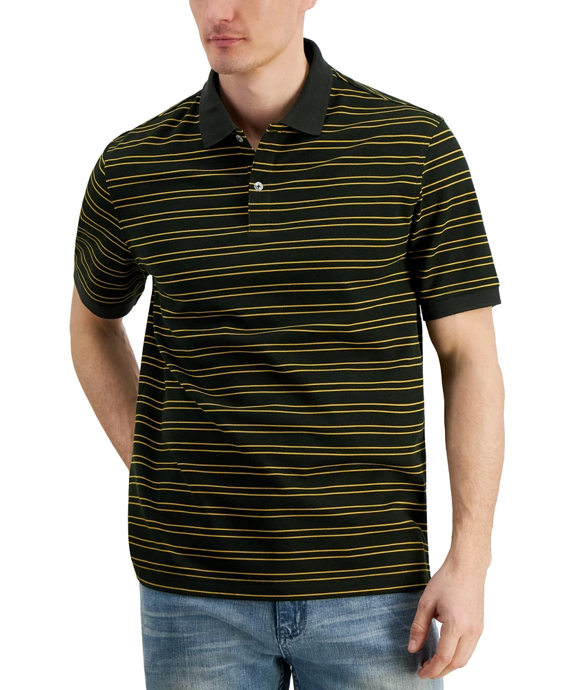 Club Room Men's Regular-Fit Stripe Performance Polo Shirt, Created for Macy's