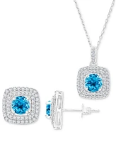 2-Pc. Set Swiss Blue Topaz (3-5/8 ct. t.w.) & Lab