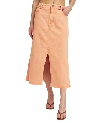 En Saison Women's Isobel Colored Denim Midi Skirt