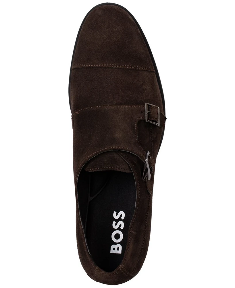 Boss by Hugo Men's Colby Double Monk Strap Suede Dress Shoes