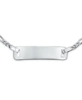 Bling Jewelry Thin Danity Identification Id Bracelet Figaro Name Plated Small Wrist 6 Inch For Women Sterling Silver