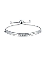 Bling Jewelry A Sorority Sister is a Friend Forever Inspirational Bff Mantra Bolo Bracelet For Women Graduation Gift Sterling Silver Adjustable