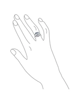 Bling Jewelry Art Deco Style Cz Rectangle Cocktail Statement Ring .925 Sterling Silver Cubic Zirconia Baguette Side Stones