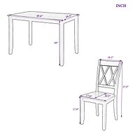 Streamdale Furniture 5-Piece Dining Table Set Home Kitchen Table And Chairs Wood Dining Set, +Cherry