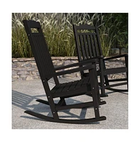 Merrick Lane Set Of 2 Hillford Poly Resin Indoor/Outdoor Rocking Chairs