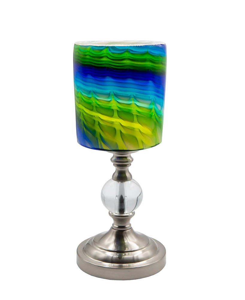Dale Tiffany 13.5" Tall Summerland Hand Blown Art Glass Shade Accent Lamp - Multi
