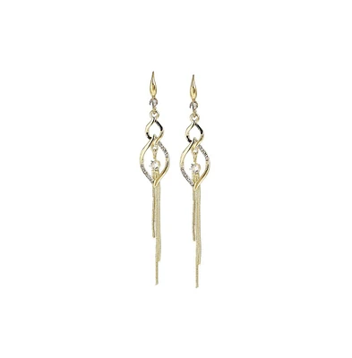 Sohi Women's Silver Sleek Drop Earrings