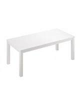 Simplie Fun White Albany Rectangular Dining Table 63", Modern Indoor Solid Wood Kitchen Table for Home, Kitchen, Dining Room and Breakfast Nook