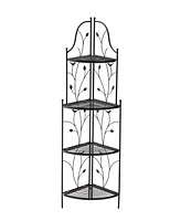 Glitzhome 52" H 4-Tiered Metal Corner Shelf Plant Stand or Storage Rack