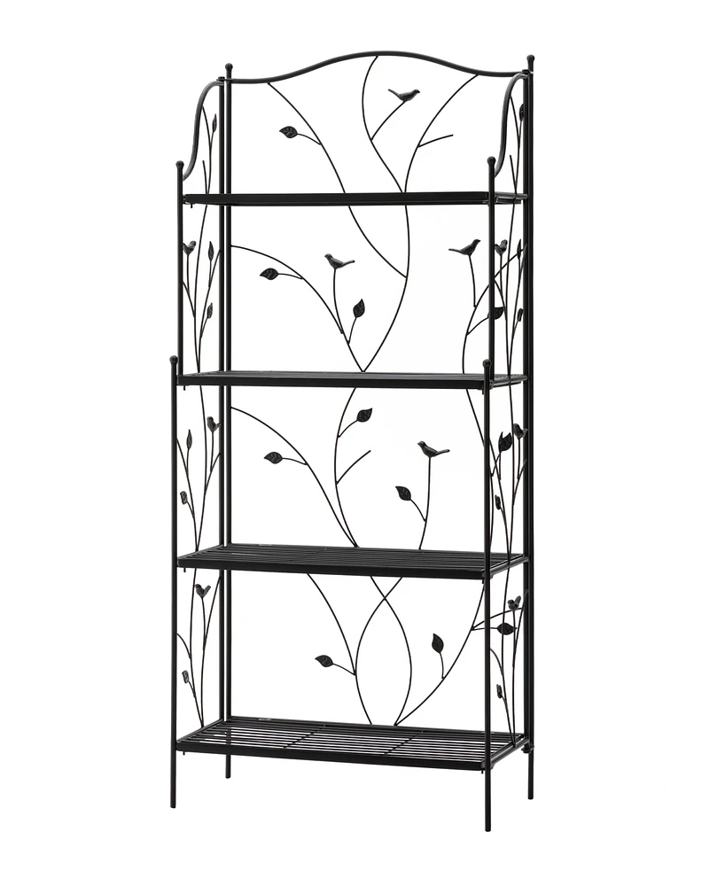 Glitzhome 52" H 4-Tiered Rectangular Metal Shelf Plant Stand or Storage Rack