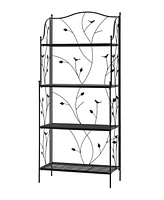 Glitzhome 52" H 4-Tiered Rectangular Metal Shelf Plant Stand or Storage Rack