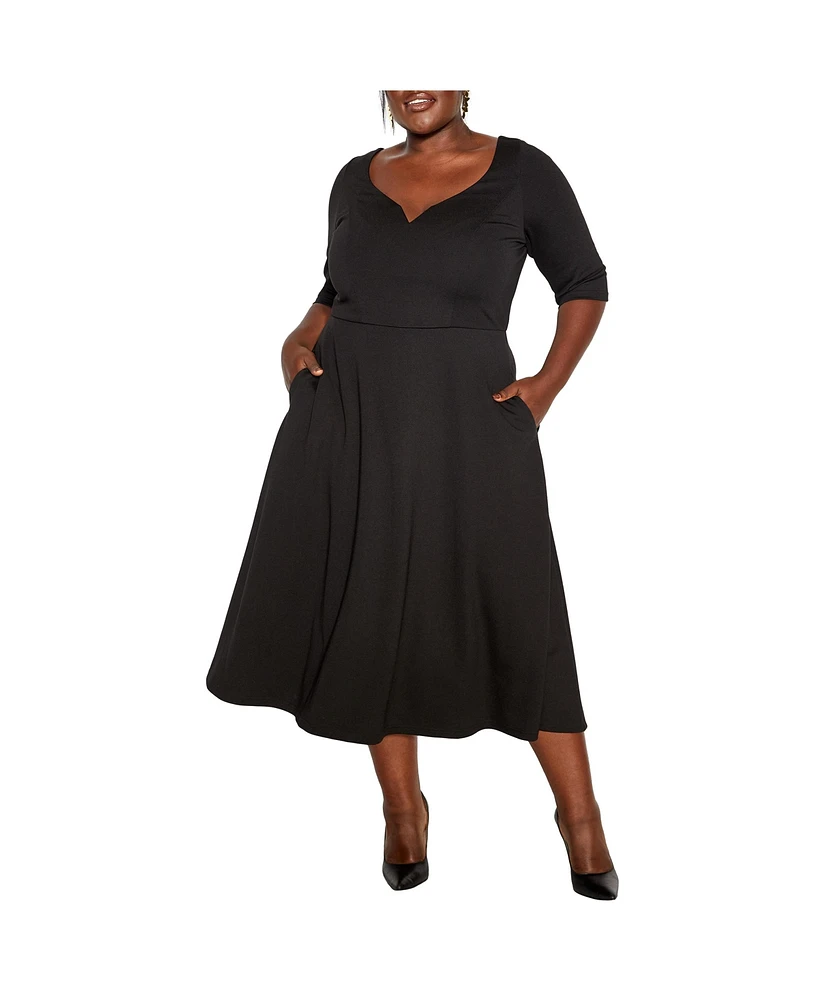City Chic Plus Cute Girl Elbow Sleeve Dress