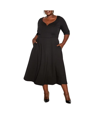 City Chic Plus Cute Girl Elbow Sleeve Dress