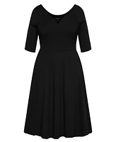 City Chic Plus Cute Girl Elbow Sleeve Dress