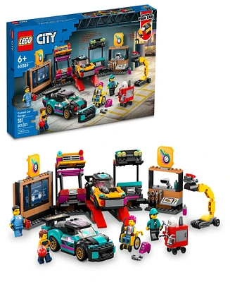 Lego City Great Vehicles Custom Car Garage 60389 Toy Building Set with 2 Mechanic and 2 Driver Minifigures