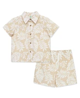 Little Me Baby Boys Foliage Woven Shorts Set