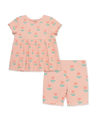 Little Me Baby Girls Tulip Knit Play Set