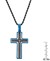 Steeltime Men's Two-Tone Stainless Steel "Our Father" English Prayer Spinner Cross 24" Pendant Necklace