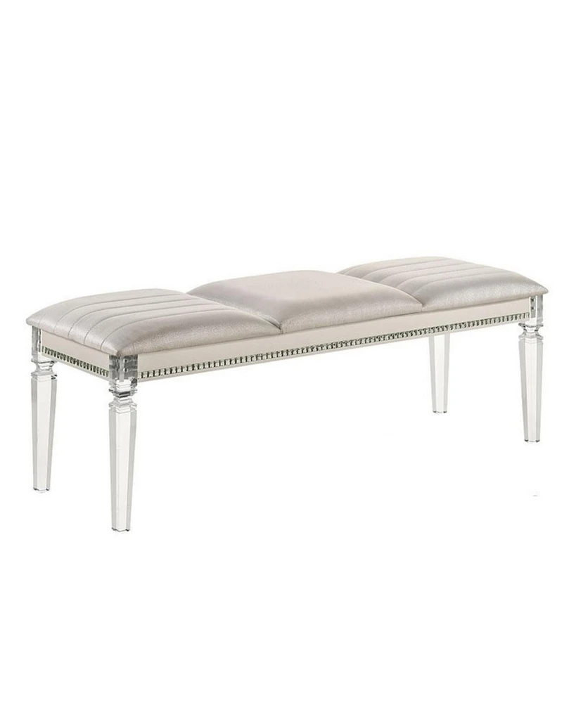 Simplie Fun Solid Wood Bench with Crystal Accent