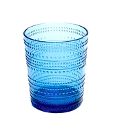 TarHong Beaded Double Old Fashioned Cobalt Glasses, Set of 6