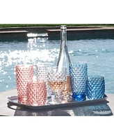 Abode Homewares Beaded Jumbo Cobalt Glasses, Set of 6