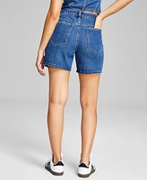 And Now This Women's High Rise Denim Shorts, Created for Macy's