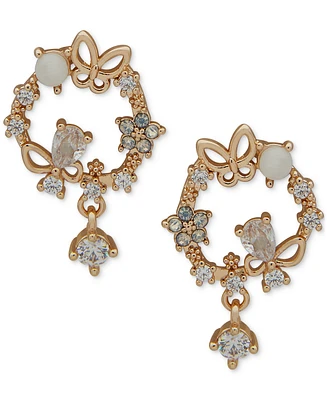 lonna & lilly Gold-Tone Crystal & Stone Butterfly Drop Earrings