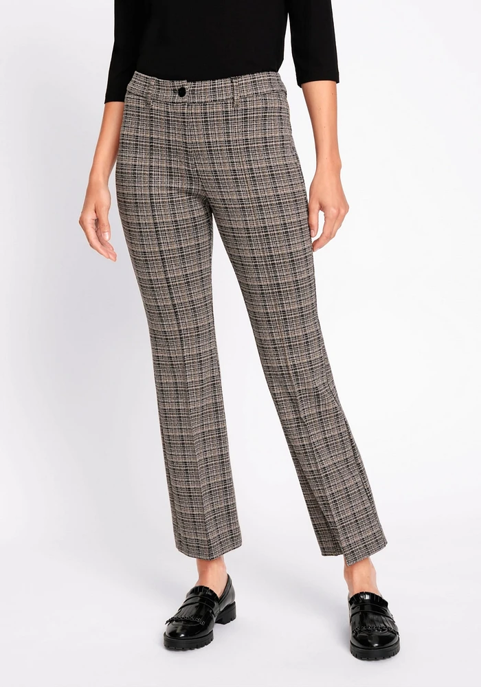 Olsen Pia Fit Boot cut Leg Plaid Trouser