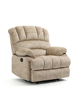 Simplie Fun Large Manual Recliner Chair In Fabric For Living Room