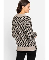 Olsen Women's Polkadot Funnel Neck Sweater