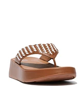 FitFlop Women's F-Mode Woven-Leather Flatform Toe-Post Sandals