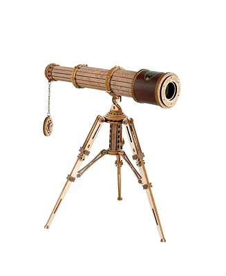 Robotime Kids 1:1 Diy Telescopic Monocular Telescope - Wooden Model Building Kits - 314pcs - Assembly Toy Gift for Children and Adults