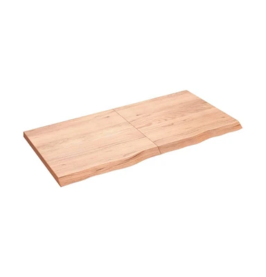 Wall Shelf Light Brown 47.2"x23.6"x(0.8"-1.6") Treated Solid Wood Oak
