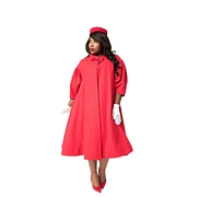 Barbie Plus Size 1960s Style Red Flare Swing Coat